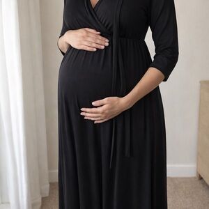 Pinkblush Black Long Sleeve Maternity Dress